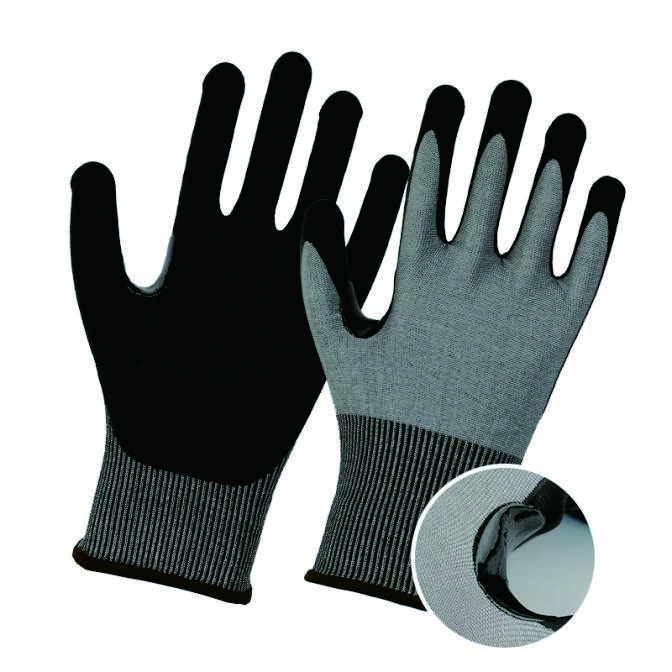 Cut-resistant coated work gloves