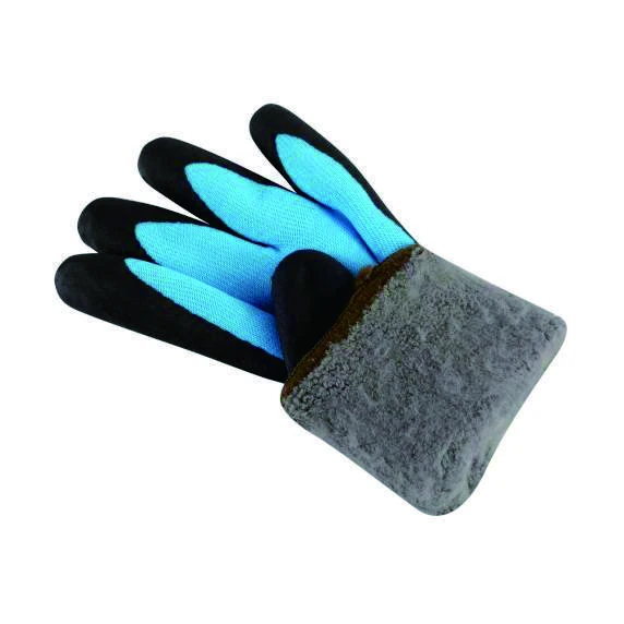 Blue insulated winter work gloves